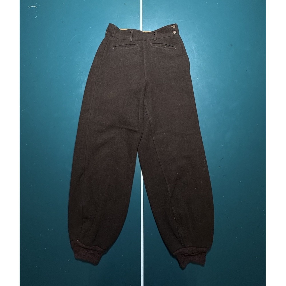 True Vintage 40s Wool Pants Size 28x28 Hunting Military Lined Talon Side Zipper - Picture 7 of 16